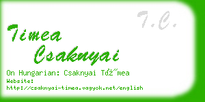 timea csaknyai business card